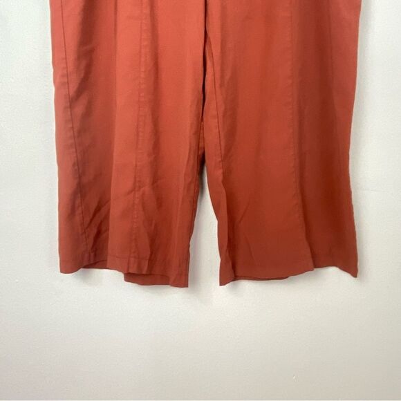 Versona Dark Rust Wide-Leg Ankle Pants Womens XL Lagen Look Boho Minimalist - Picture 8 of 13
